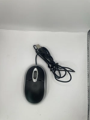 Mouse USB Wired, Scroll Wheel 3 button, Black, Red LED Light, For Laptop PC Mac - Image 1 of 2