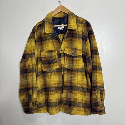 Urban Outfitters BDG Oversized Plaid Flannel Shirt Jacket XL Mustard Yellow - Image 1 of 4