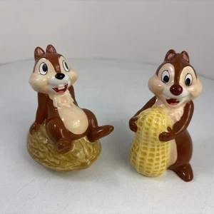 Disney Parks CHIP DALE Salt & Pepper Shaker Set Chipmunk Character Walnut Peanut - Picture 1 of 4