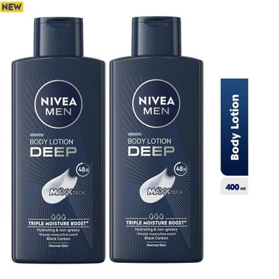 2x NIVEA MEN Deep Body Lotion For Men - 400ml (Pack of 2) - Image 1 of 4