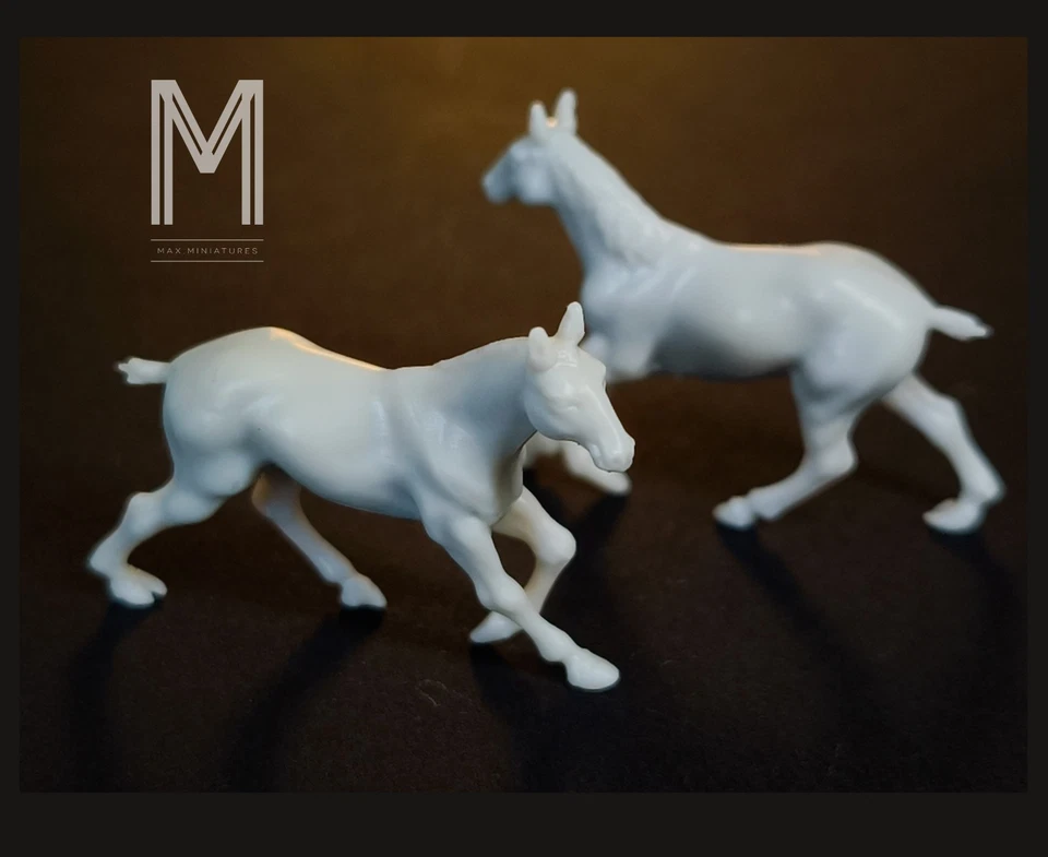 MAX.MINIATURES x2PCS 1/64 1/87 N scale HO Cheval Horse miniature diorama décor maquette animal