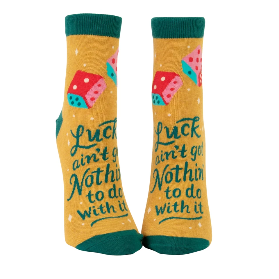 Calcetines azules Q Luck Ain't Got Nothin para mujer decoración novedosa Foto 1 de 1