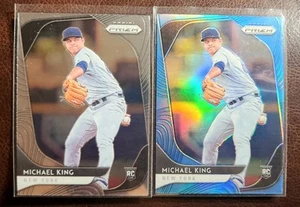 Michael King 2020 Prizm w/Carolina Blue Baseball Rookie Lot x2 New York Yankees - Picture 1 of 2