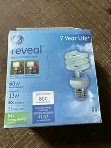 2 PK GE Lighting Reveal Spiral CFL 13-Watt (60-watt replacement) 800-Lumen - Picture 1 of 4