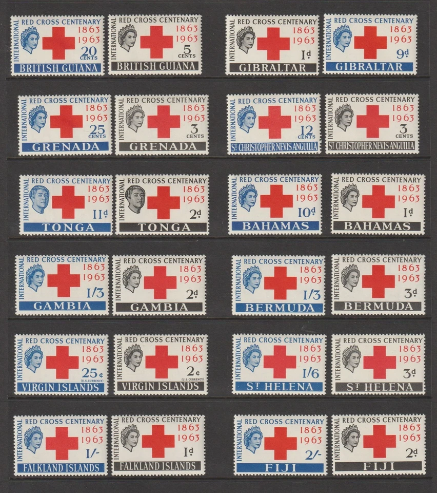 COMMONWEALTH 1963 RED CROSS CENTENARY LOT OF 12 SETS (F/MNH) - Image 1 of 1