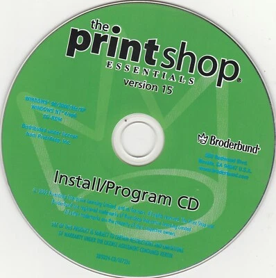 the printshop Essentials ver. 15 by Broderbund for Win 98/2000/XP/NT4 ~ CD-ROm - Image 1 of 2