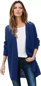Ellos Women Plus Size Open Front Waffle Cardigan Different Colors & Sizes 196391 - Picture 1 of 15