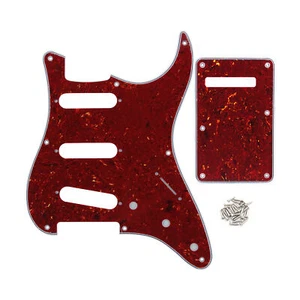 FLEOR SSS Vintage Pickguard Gitarrenrückenplatte für ST 4Ply Red Tortoise Shell - Picture 1 of 6