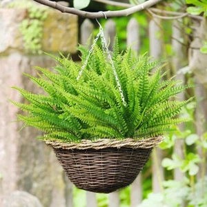 Artificial Fern Bush Plants Large Plastic Lifelike Foliage Indoor Outdoor Decor - Picture 1 of 14