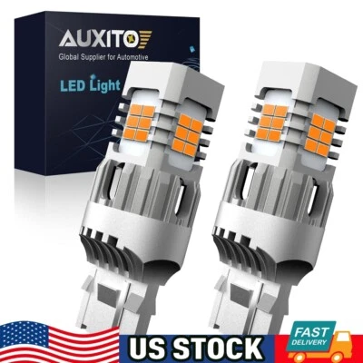 Luz de señal de giro LED AUXITO 7440 Canbus W21W bombillas ámbar sin necesidad de resistencia de carga Foto 1 de 4
