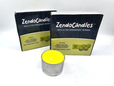 8 Citronella Zendo Candles ZendoZone Burner Refills 8 Hour Burn - Image 1 of 2