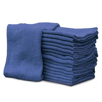 SUPREMEPLUS New Industrial A Grade Blue Shop Towels, Pack of 100 Multipurpose Wiping Towels