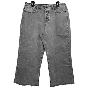 Pantalones de mezclilla regulares de pierna ancha con botón mosca REG 14 NUEVOS SIN ETIQUETAS GRIS/GRIS - Imagen 1 de 2