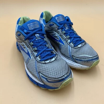 Brooks Adrenaline GTS 15 Running Shoes Silver Womens 10 Blue Sneakers Comfort - Image 1 of 4