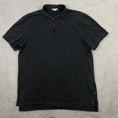 James Perse Polo Shirt Mens 2XL, 4 Short Sleeve Cotton Black Basic Capsule - Image 1 of 4