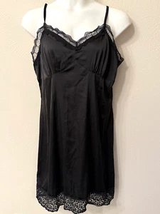 Belle Poque Black Lace Trimmed Babydoll Slip Dress size 2XL Excellent - Picture 1 of 7