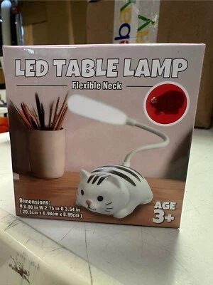 Светодиодная настольная лампа гибкий гриф возраст 3 + 8 дюймов в высоту X 3,75 Вт - в форме кошки - Изображение 1 из 4