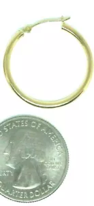 Par de pendientes de aro de oro amarillo de 14 quilates de 25 mm - caja de regalo - ¡ENVÍO GRATUITO! - Imagen 1 de 2