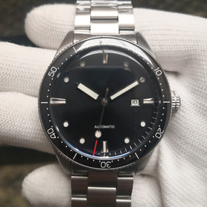 50m/165Ft WR Black Custom Luxury Watch Fifty Fathoms Homage SS Bracelet