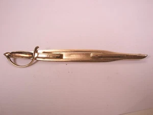 Sword Cavalry Officer Sabre Cutlass Vintage SWANK LARGE Tie Bar Clip - Picture 1 of 7