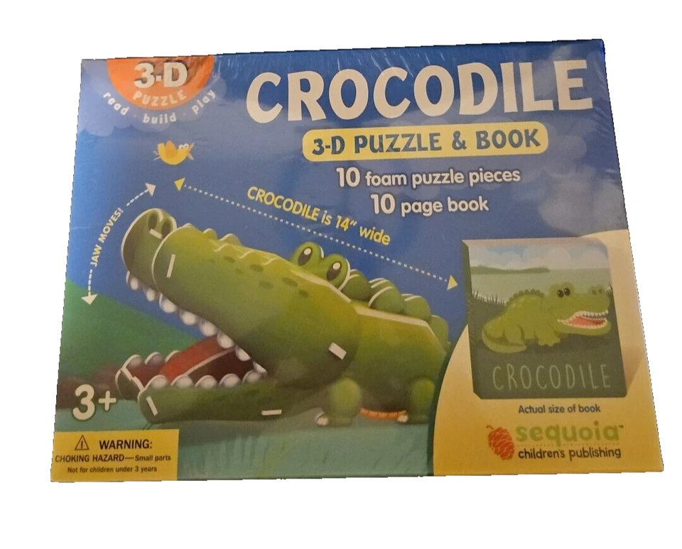 Rompecabezas y libro 3D de cocodrilo de Sequoia Children's Publishing Foto 1 de 2