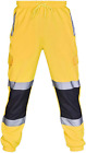 Men's High Visibility Cargo Pants Casual Road Work Overalls Hi Vis Safety Reflec