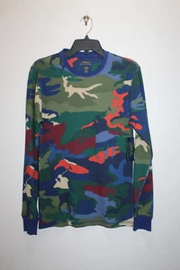 POLO RALPH LAUREN MENS THERMAL SLEEP TOP 100% COTTON CAMO MULTCLR SIZE S, M & L - Picture 1 of 13