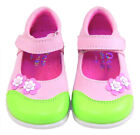 DE OSU -Spain -Baby Girls Pink Lime Leather Dress Shoes -European 19 -US size 4