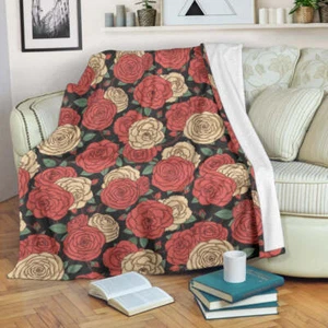 Camellia Pattern Print Design CM01 Fleece Blanket - Bild 1 von 10