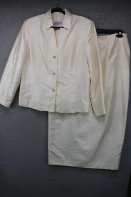 Larry Levine вышитый цветочный Midi юбка костюм размер 16 с подкладкой назад разрез - Изображение 1 из 4