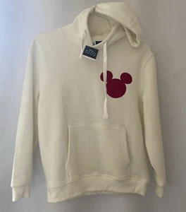 Zara Disney Mickey Mouse Unisex Adult SZ M Ivory Hoodie NEW W/Tags - Picture 1 of 22