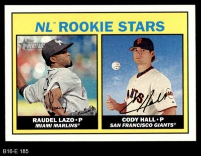 2016 Topps Heritage #185 Raudel Lazo NL RC Stars Marlins / Giants RC 8 - NM/MT - Image 1 of 2