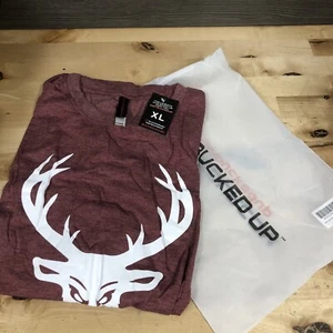 Bucked Up Herren Flag T-Shirt Heather Maroon Weiß Logo Gr. XL NEU - Bild 1 von 4