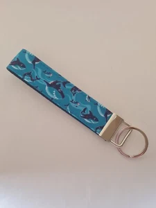 Shark print key fob wristlet / handbag accessory / keyring - Picture 1 of 1