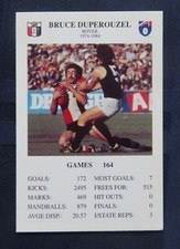1994 SPEARS AFL Game Card:  BRUCE DUPEROUZEL  (St Kilda)