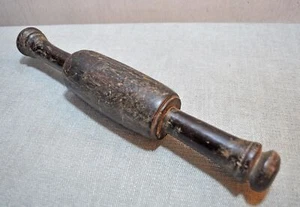 Original Old Antique Hand Carved Wooden Big Chapati Bread Rolling Pin Belan - Picture 1 of 3