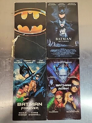 Batman VHS Tapes: Batman, Batman Returns, Batman Forever, Batman & Robin (x4) - Image 1 of 4