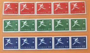 Sweden 1958 Scott #524-528 Soccer World Cup football MNH coil stamps - Picture 1 of 1