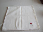 NEW Hand Embroidered red flower  square CLOTH napkins x 8