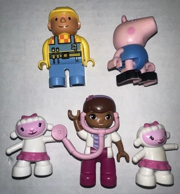 Lego Duplo Lote De 5 Figuras Doc McStuffins Lamby Bob El Constructor Peppa Pig Foto 1 de 2