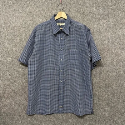 Vintage 80s 90s Eighty Eight USA Checkered Button Shirt Blue Sz M Made in Korea - Image 1 of 4