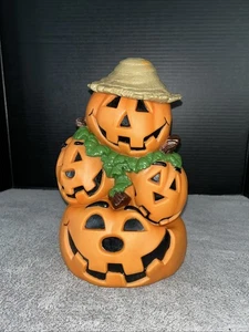 Rare & Unique Rubber 3 Tier Pumpkins Says Happy Halloween & Beware Scary Voice - Picture 1 of 5