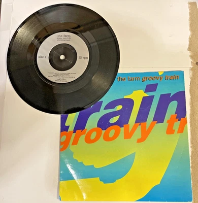 The Farm - Groovy Train 7" Vinyl Single Record 1990 - milk 102 - Image 1 of 2