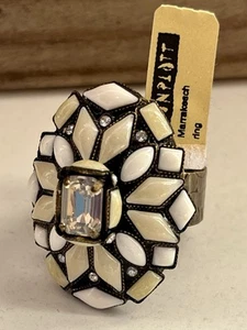 Konplott Ring Marakesch Weiß Messing Statement Neu  - Bild 1 von 5