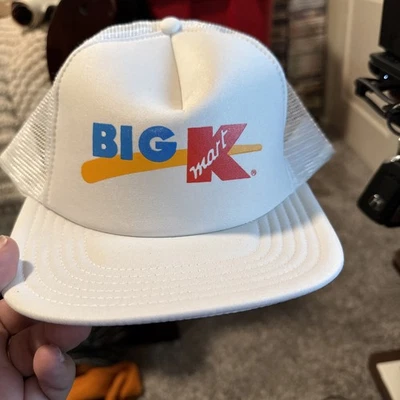 Gorra de béisbol de camionero de malla blanca Big Kmart de colección gorra ajustable con cierre a presión Foto 1 de 4