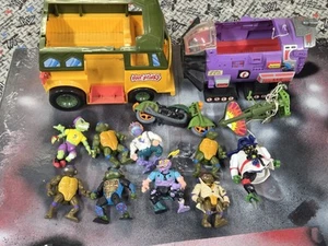 Vintage Playmates Ninja Turtles TMNT Action Figure Parts Vehicle Mixed Lot - Picture 1 of 11
