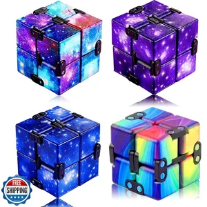 4 Pack Infinity Cube Fidget Toy, Fidgeting Game for Adults, Cool Mini Gadget - Picture 1 of 5