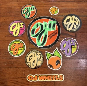 10 Stück - OJ's Skateboard Rollen Aufkleber Sortiment - LARGE, MEDIUM, SMALL - Bild 1 von 1