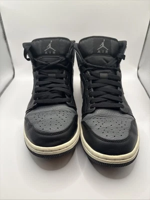 Air Jordan 1 Retro Medio Negro Gris Oscuro 554724-041 Talla EE. UU. 8,5 Hombres Excelente Foto 1 de 4