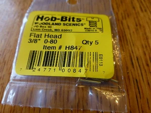 Brocas para encimera Woodland Scenics #847 / 0-80 tornillos de cabeza plana - latón, paquete (5) -- 3/8" - Imagen 1 de 1